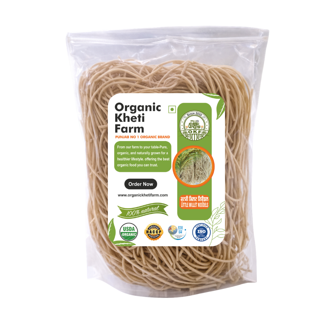 Organic little millet noodles in packaging